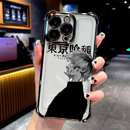 Anime cool Tokyo Ghoul Plating Phone Case For Samsung S25 S24 S23 S22 S21 S20 FE Note20 Edge Plus Ultra 4G 5G Anti Fall Airbag