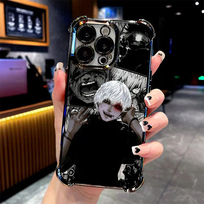 Anime cool Tokyo Ghoul Plating Phone Case For Samsung S25 S24 S23 S22 S21 S20 FE Note20 Edge Plus Ultra 4G 5G Anti Fall Airbag