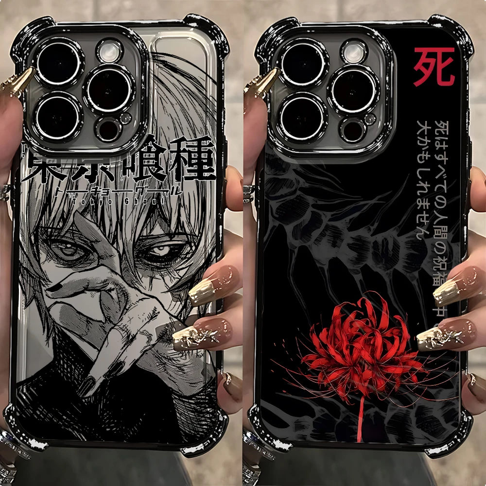 Anime cool Tokyo Ghoul Plating Phone Case For Samsung S25 S24 S23 S22 S21 S20 FE Note20 Edge Plus Ultra 4G 5G Anti Fall Airbag