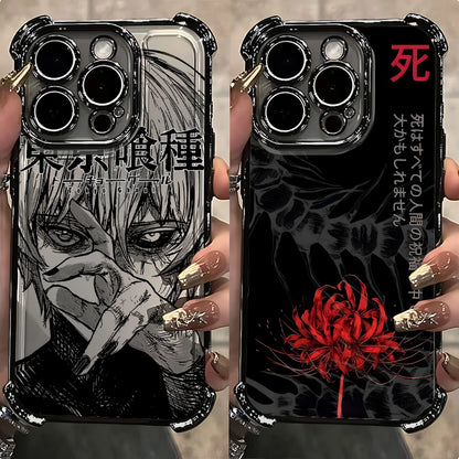 Anime cool Tokyo Ghoul Plating Phone Case For Samsung S25 S24 S23 S22 S21 S20 FE Note20 Edge Plus Ultra 4G 5G Anti Fall Airbag