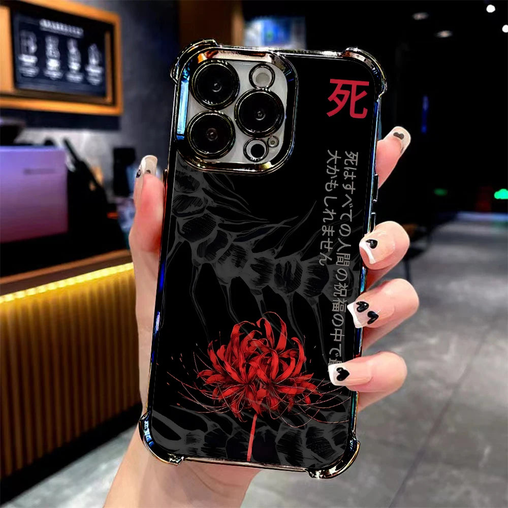 Anime cool Tokyo Ghoul Plating Phone Case For Samsung S25 S24 S23 S22 S21 S20 FE Note20 Edge Plus Ultra 4G 5G Anti Fall Airbag