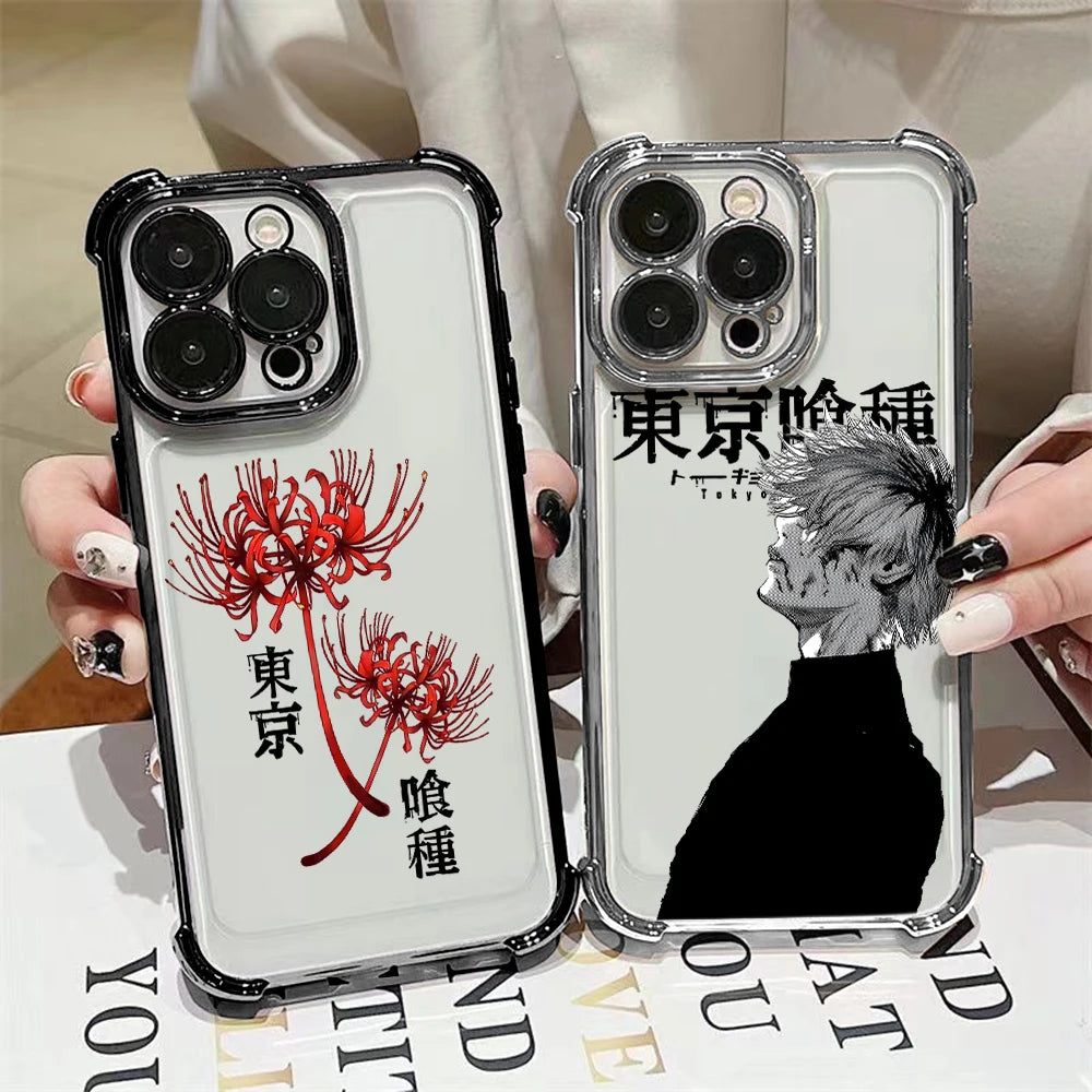 Anime cool Tokyo Ghoul Plating Phone Case For Samsung S25 S24 S23 S22 S21 S20 FE Note20 Edge Plus Ultra 4G 5G Anti Fall Airbag