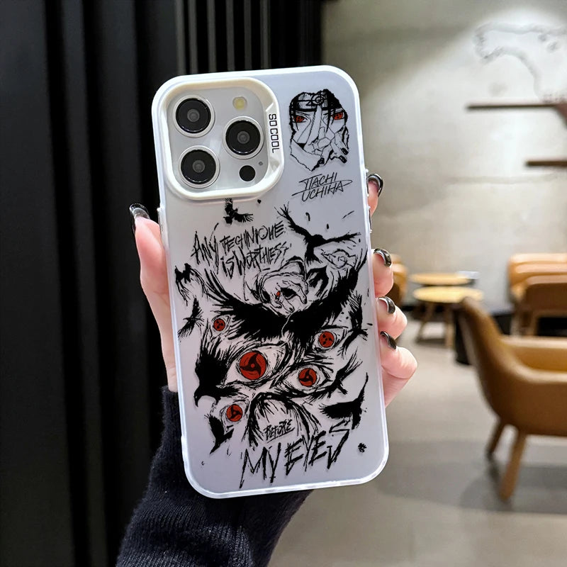 Anime Naruto Uchiha Itachi SHARINGAN Phone Case for iPhone 12 17 Air Pro Max 16 15 11 14 13 Pro Max XS X XR Plus 8 7 SE 2020